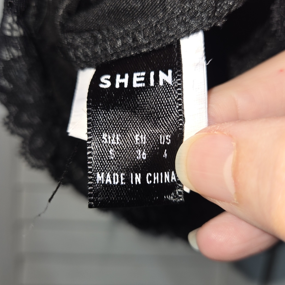 Shein Women's S Jacquard Lace Trim  Cami Top Black - Picture 10 of 15